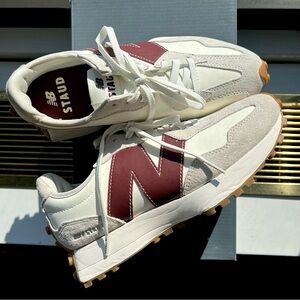 New Balance 327 x Staud Grey Burgundy Sneaker